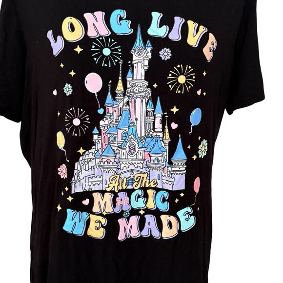 Disneyland Castle Black Short Sleeve T Shirt Long Live All The Magic We Made XL - Picture 7 of 7